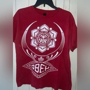 Obey Propaganda Star Lotus Flower Graphic T-Shirt Red‎ Medium Streetwear Tee